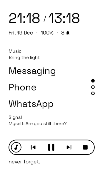 Скриншот 1 — inkOS - Text based & E-ink friendly Launcher