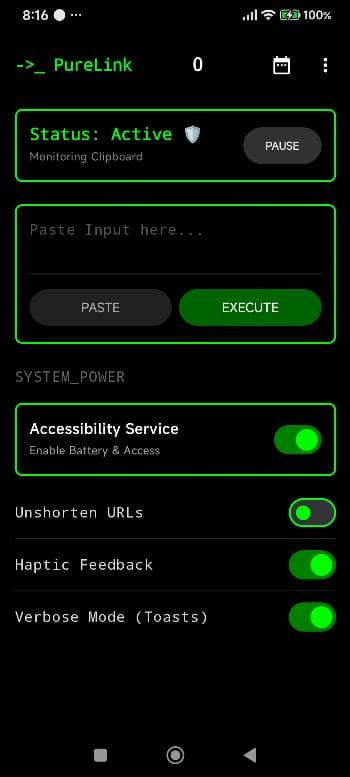Скриншот 1 — Pure Link: URL Sanitizer