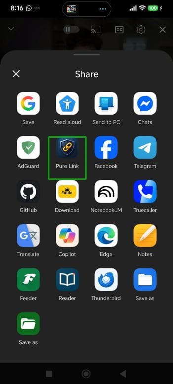 Скриншот 5 — Pure Link: URL Sanitizer