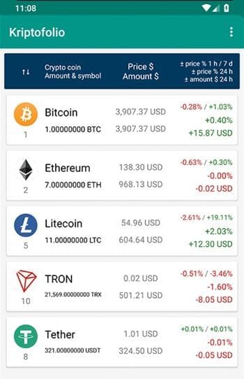 Скриншот 1 — Kriptofolio