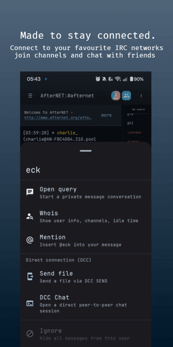 Скриншот 2 — HexDroid IRC