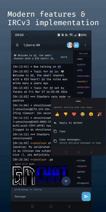 Скриншот 3 — HexDroid IRC