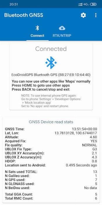 Скриншот 1 — Bluetooth GNSS