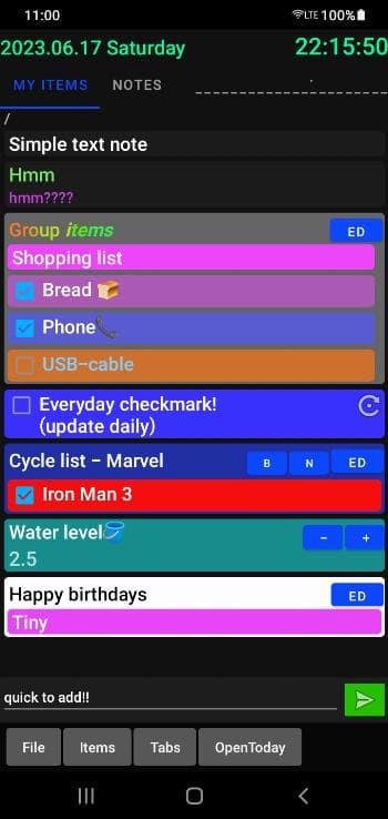 Скриншот 1 — OpenToday - planner & organizer