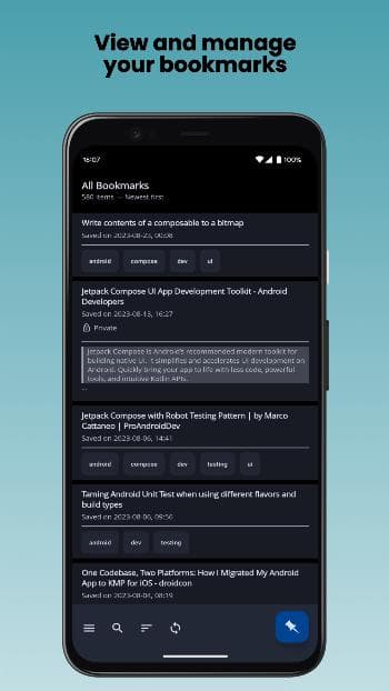Скриншот 1 — Pinkt for Bookmarking