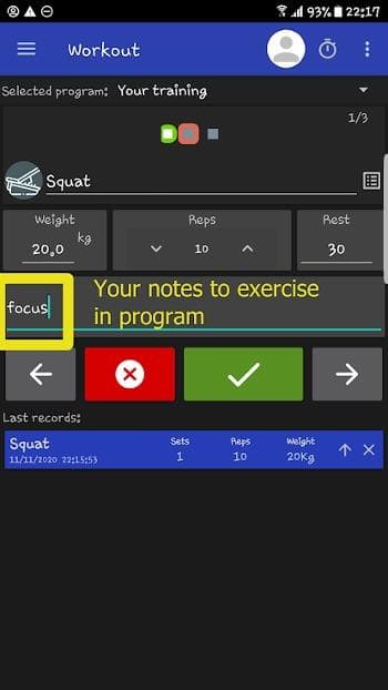 Скриншот 2 — Workouts'N'Rest