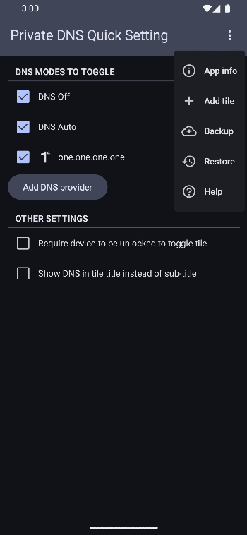 Скриншот 3 — Private DNS Quick Setting