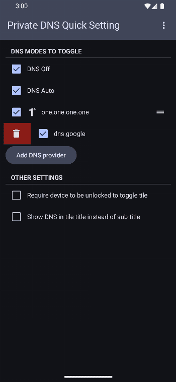Скриншот 4 — Private DNS Quick Setting