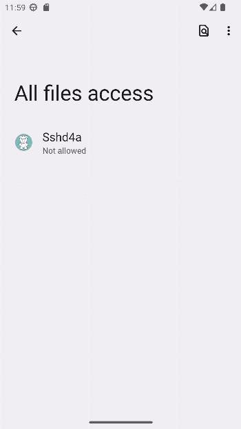Скриншот 2 — Sshd4a