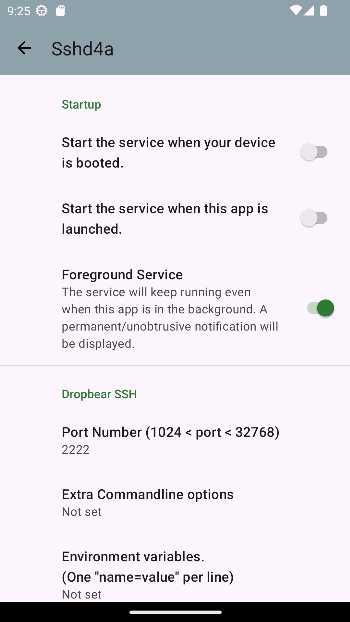 Скриншот 4 — Sshd4a