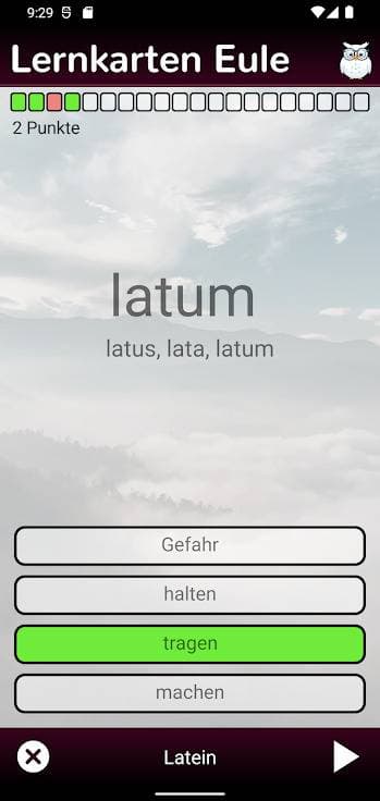 Скриншот 4 — Lernkarten Eule