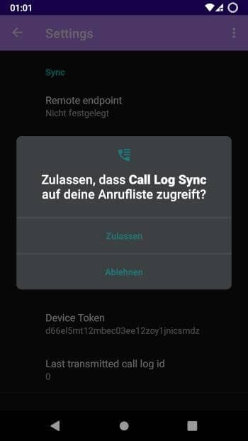 Скриншот 3 — Call Log Sync