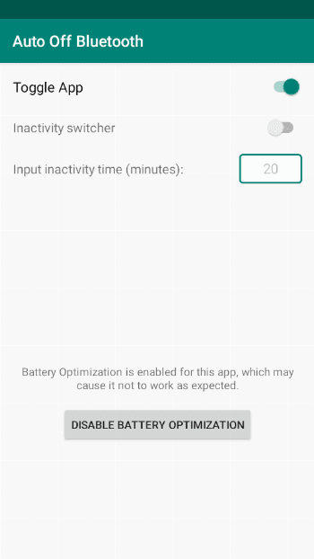 Скриншот 1 — Auto Off Bluetooth