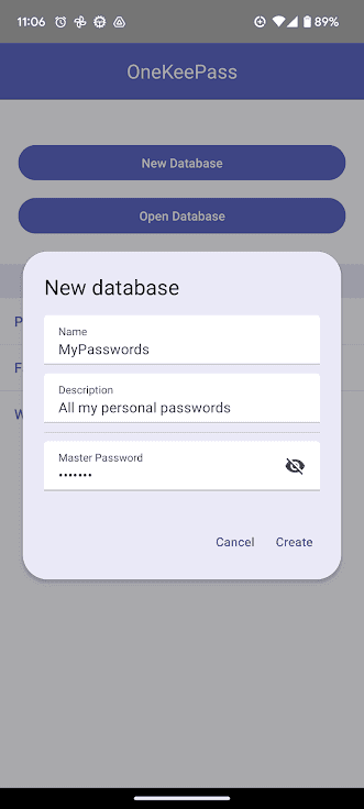 Скриншот 1 — OneKeePass