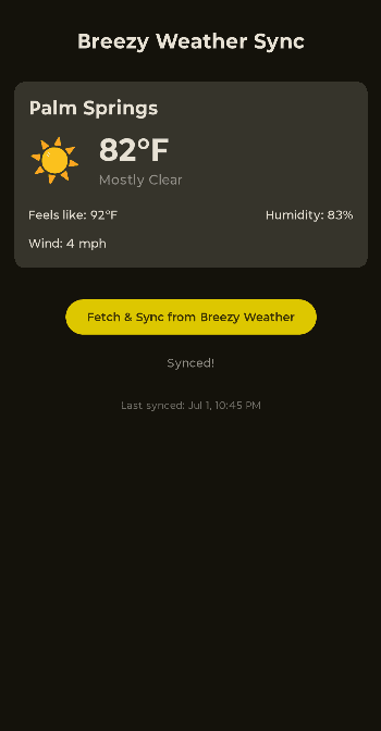 Скриншот 1 — Wear Sync for Breezy