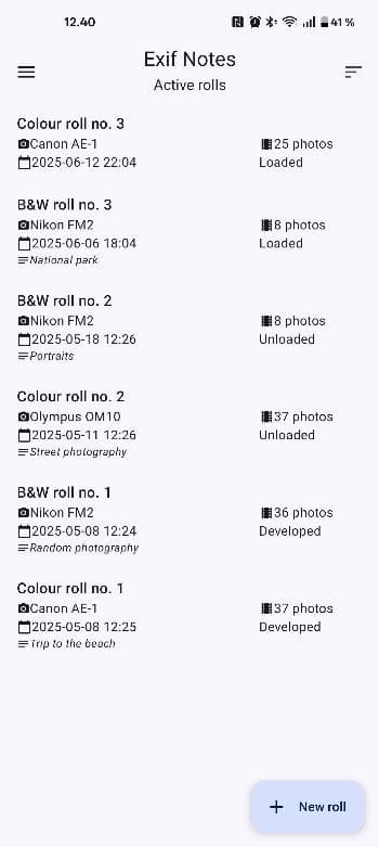 Скриншот 1 — Exif Notes