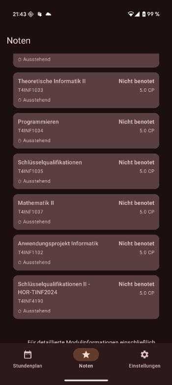 Скриншот 4 — DHBW Horb Student App