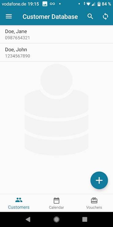 Скриншот 1 — Customer Database