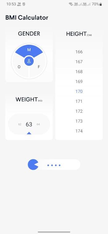 Скриншот 1 — BMI Calculator