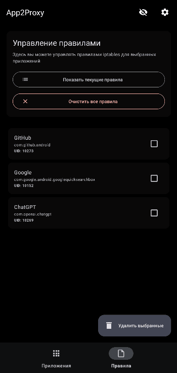 Скриншот 2 — App2Proxy
