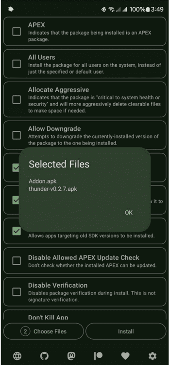 Скриншот 2 — Install with Options