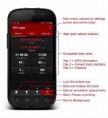 Скриншот 1 — GPS Logger