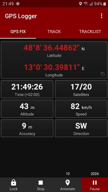 Скриншот 2 — GPS Logger