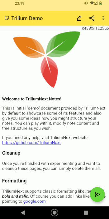 Скриншот 1 — TriliumDroid