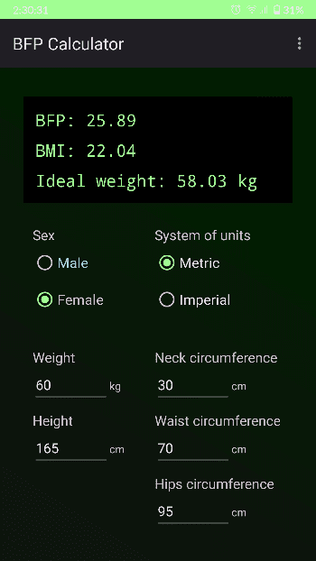 Скриншот 4 — BFP Calculator