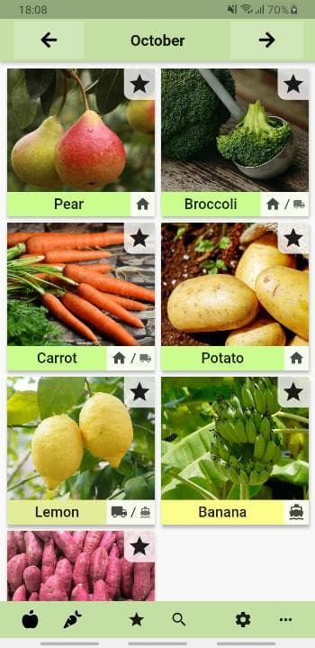 Скриншот 2 — Seasonal Foods Calendar