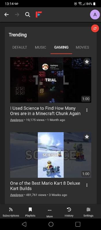 Скриншот 2 — FreeTube Android