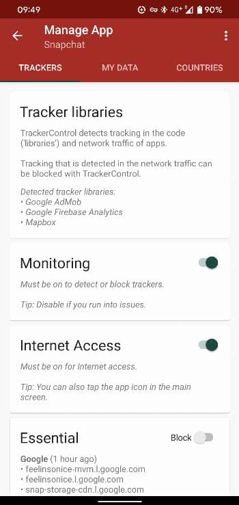 Скриншот 2 — TrackerControl