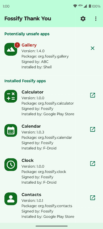 Скриншот 2 — Fossify Thank You