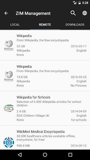 Скриншот 1 — Kiwix