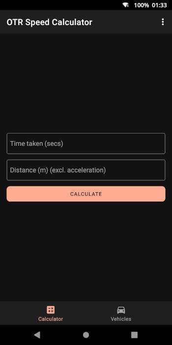 Скриншот 1 — OTR Speed Calculator