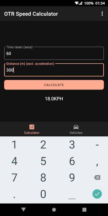 Скриншот 3 — OTR Speed Calculator