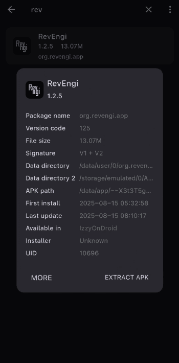 Скриншот 2 — RevEngi App