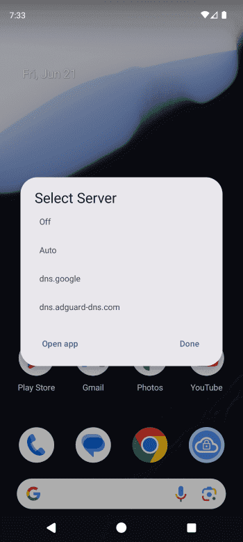 Скриншот 4 — Private DNS Quick Toggle