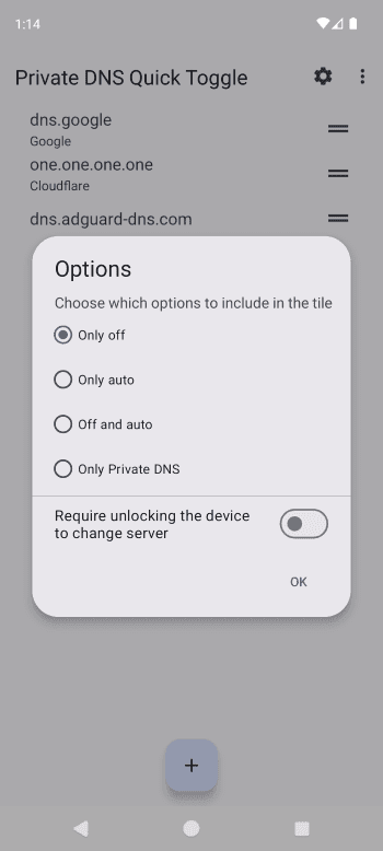Скриншот 5 — Private DNS Quick Toggle
