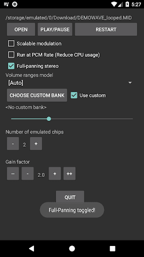 Скриншот 1 — OPN2 MIDI Player