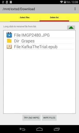Скриншот 1 — Wipe files