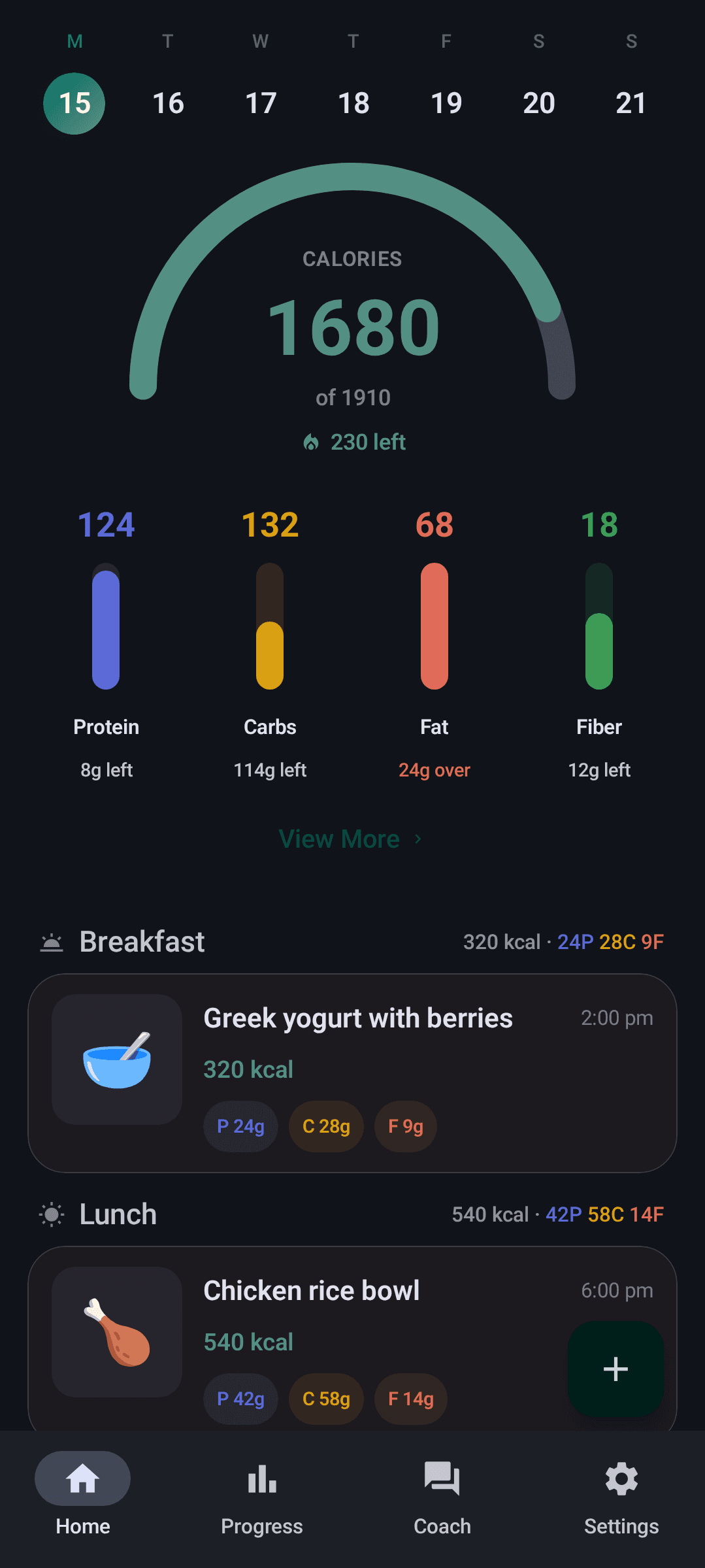 Скриншот 1 — Chompass - Calorie Tracker