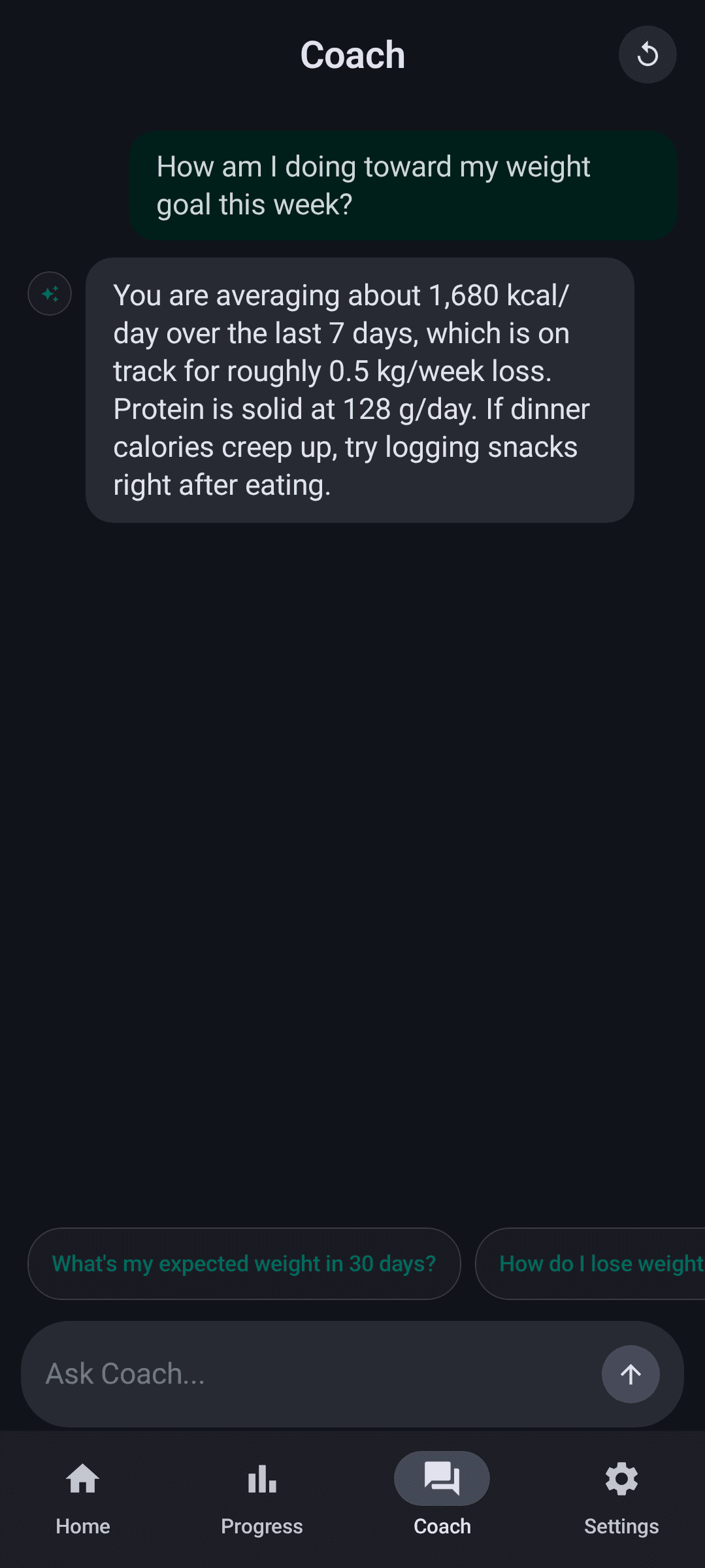 Скриншот 4 — Chompass - Calorie Tracker
