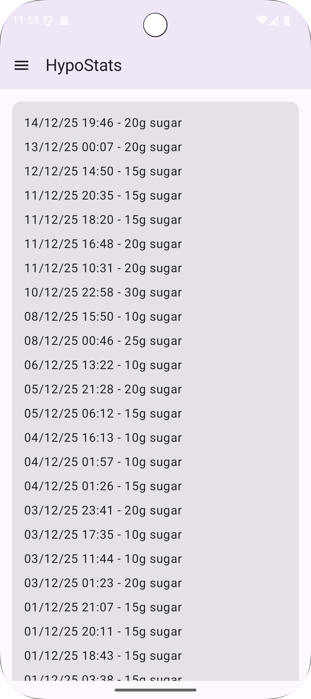 Скриншот 3 — HypoStats: Log Your Hypos