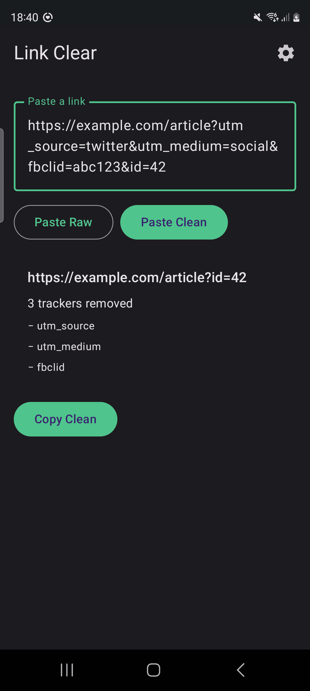 Скриншот 1 — Link Clear