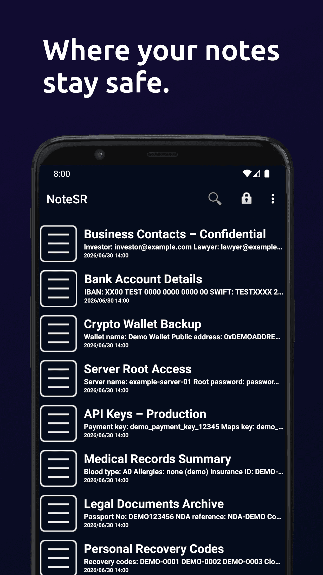Скриншот 2 — NoteSR - Encrypted Notes