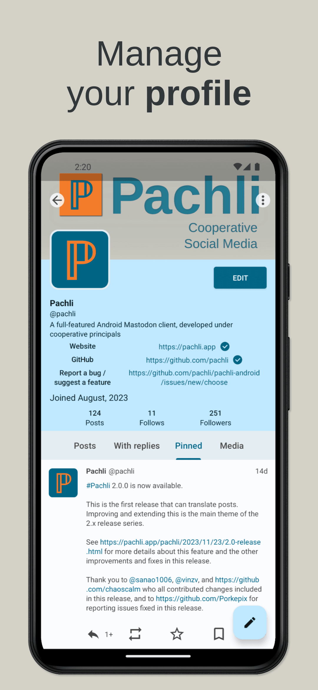 Скриншот 7 — Pachli для Mastodon