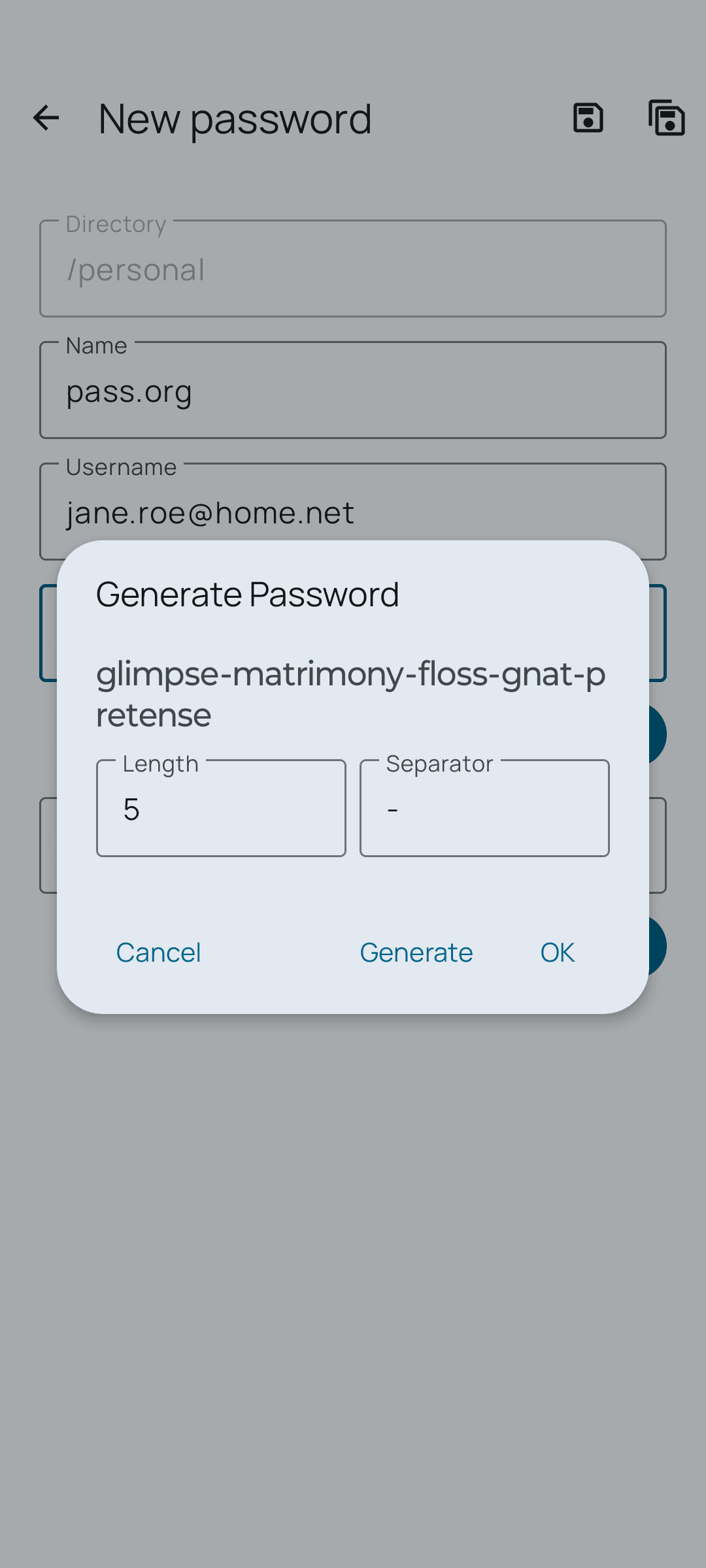 Скриншот 2 — Password Store
