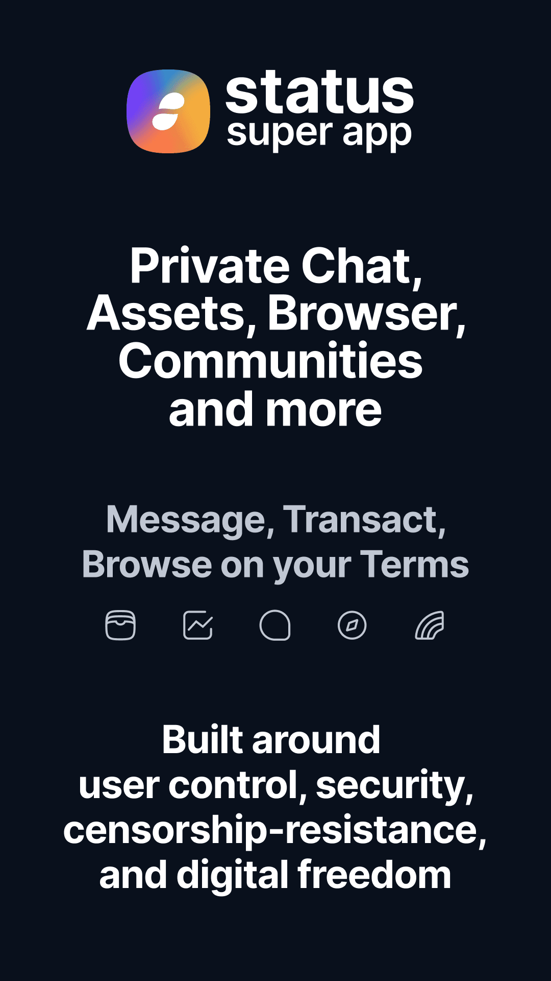 Скриншот 1 — Status - Chat, Wallet, Browser