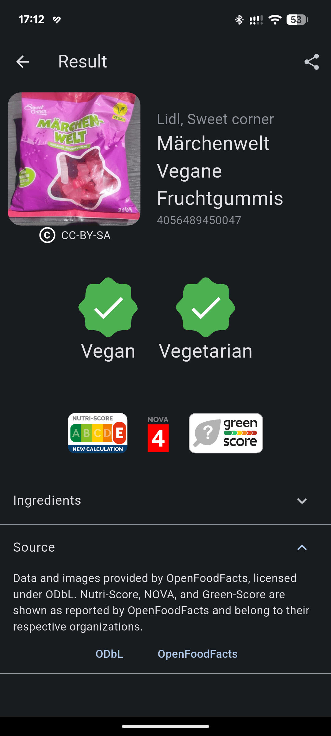 Скриншот 2 — Vegan Inspector